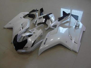 Ducati 848 1098 1198 2007-2014 - Blanco Perla Negro Raya