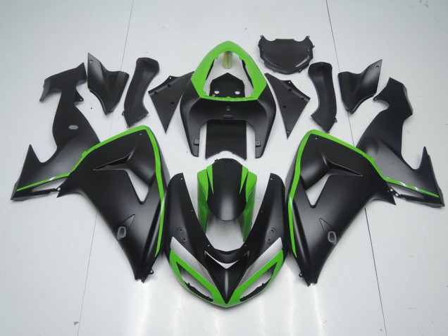 Kawasaki ZX10R 2006-2007 - Negro Mate con Verde Line