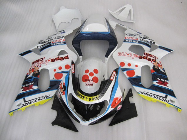 Suzuki GSXR 600 K1 K2 K3 2001-2003 - Blanco Azul Oscuro Dog